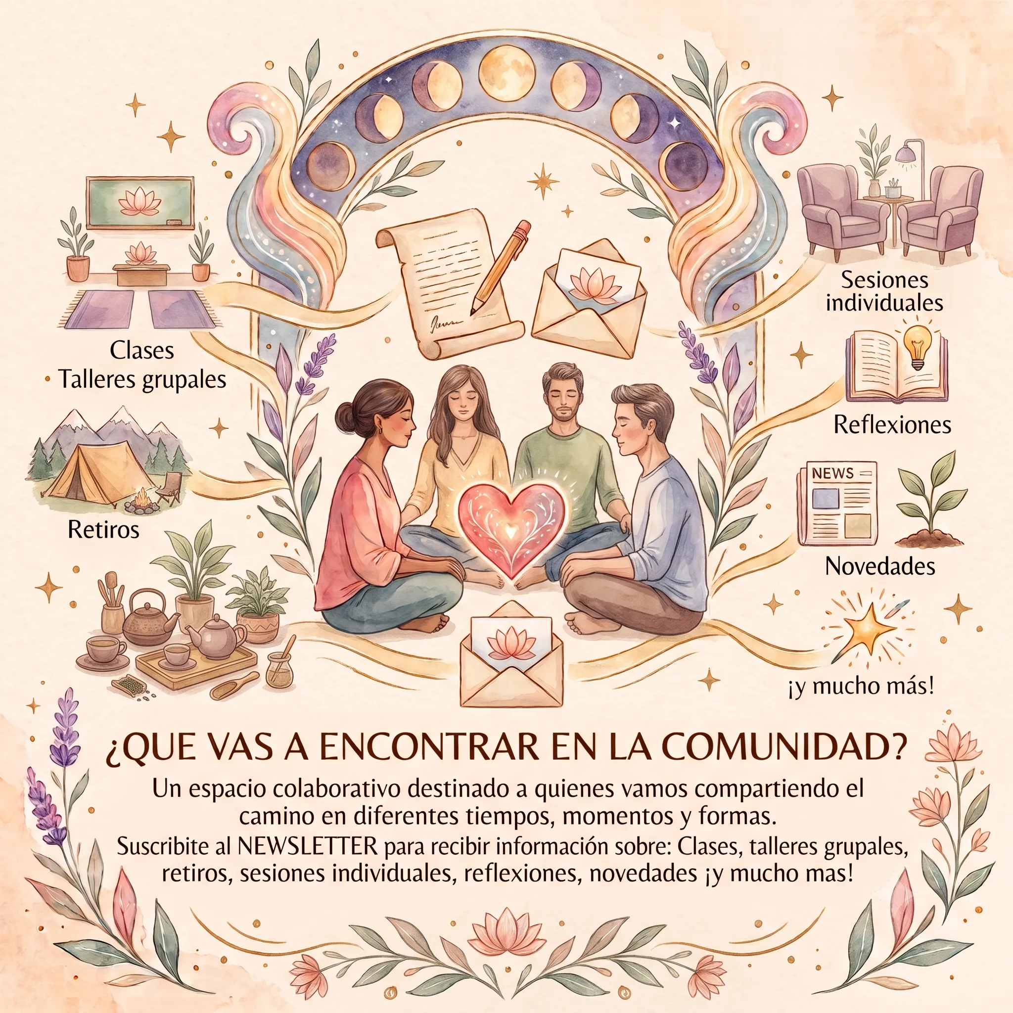 Ilustración de la comunidad y las propuestas del newsletter